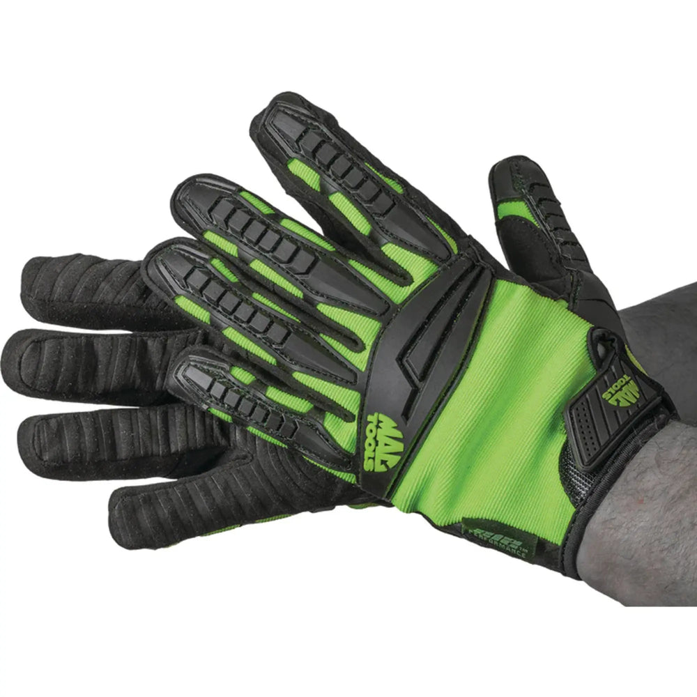 Mac Tools® Hi-Viz Green Impact and Anti-Vibration Gloves (1-Pair), MACIMP-G