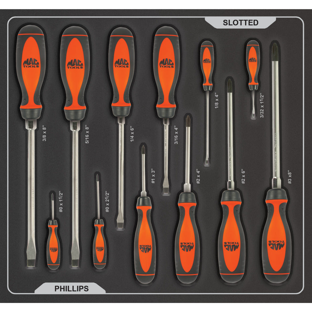 12-Piece Neon Screwdriver Set, Orange