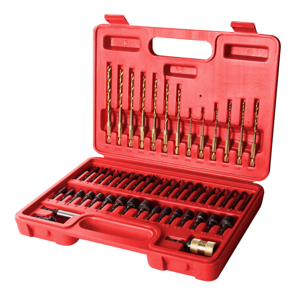 52-Piece 1/4-inch Hex Quick-Disconnect Titanium-Nitride Coated Drill Bit and Driver Set (Incomplete Set)