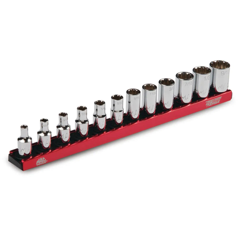 12-Piece 1/4-Inch Drive SAE Chrome Spline Precision Torque Socket Set